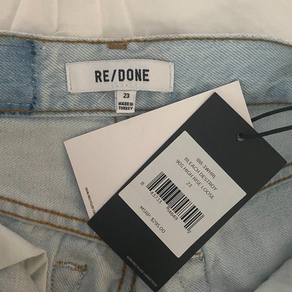 RE/DONE - High Rise Loose Jeans (Bleach Destroy) - Picture 6 of 6